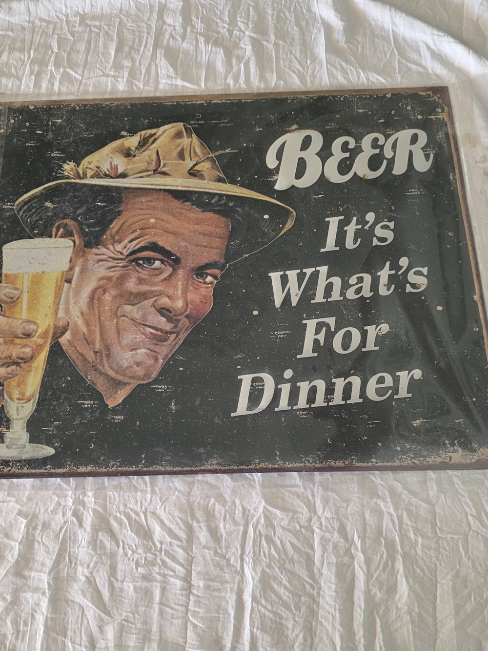 Beer Its whats for Dinner for Dinner Tin Sign wall decor 12.5" x 16"